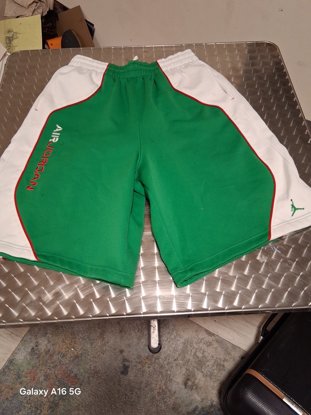 Jordan Green, White & Red Athletic Shorts with Jumpman